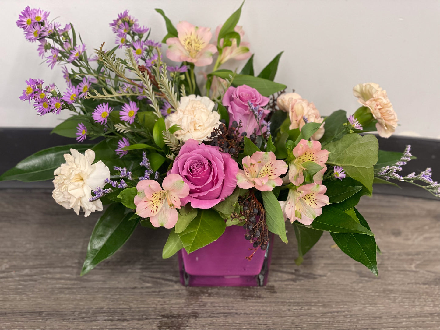 Blushing pink floral arrangement