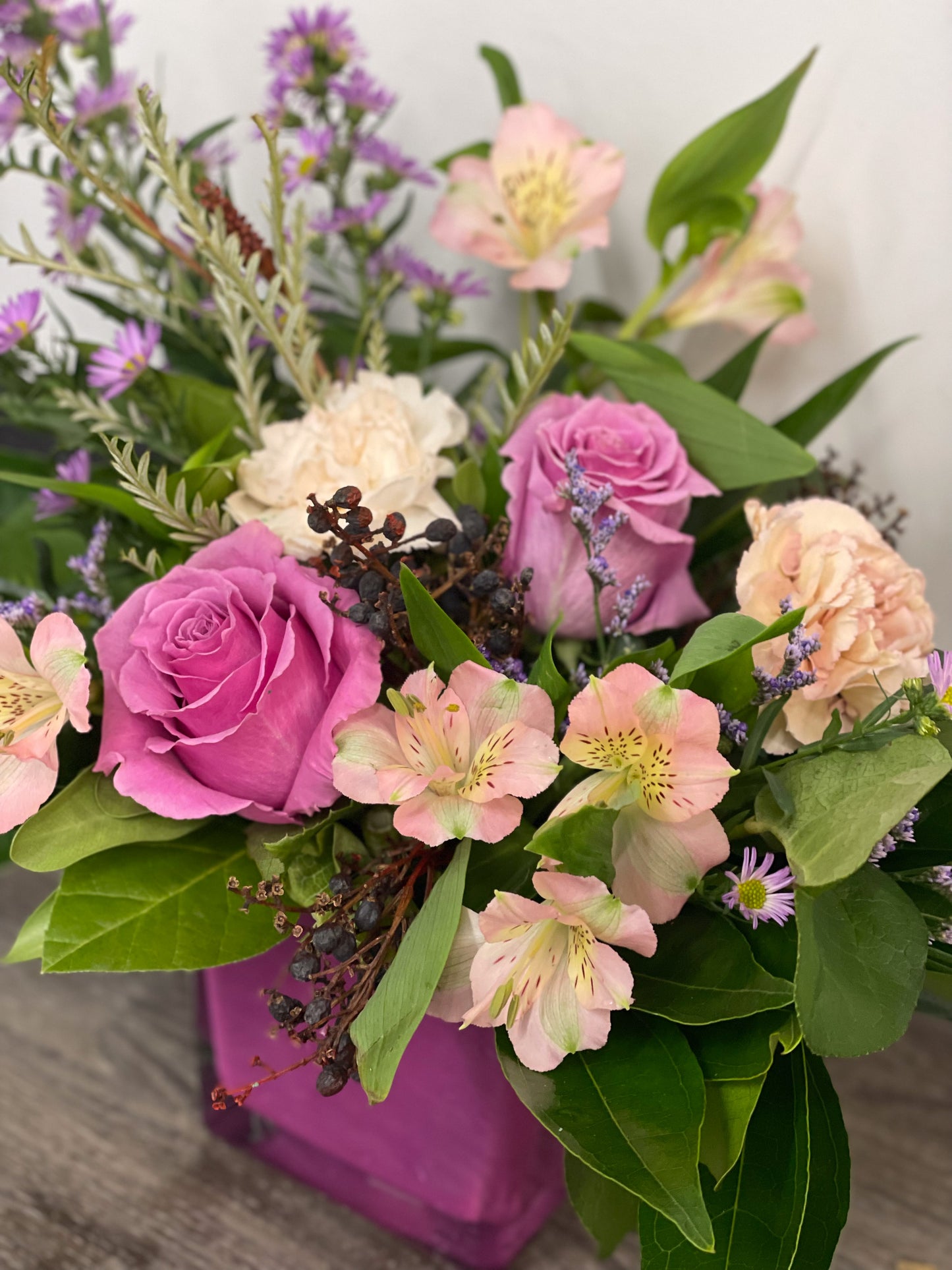 Blushing pink floral arrangement