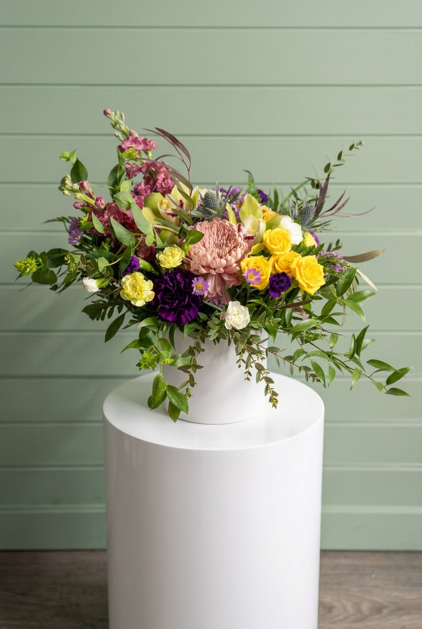 Boy O Boy Flowers is a family-owned local Okotoks florist, offering fresh everyday flowers and same day flower delivery. Including sympathy flowers, funeral flowers, wedding flowers, casket sprays, standing wreaths, standing sprays, and more. delivery to residential homes and snodgrass funeral home.