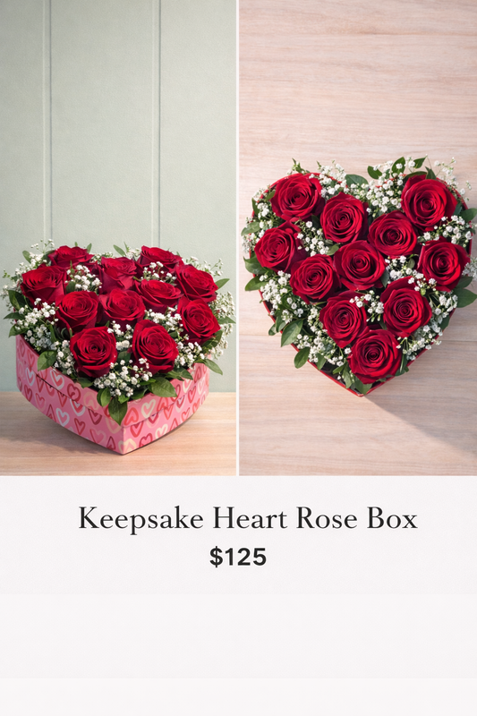 💕Keepsake Heart Rose Box Valentine’s Roses in Heart Box Okotoks
