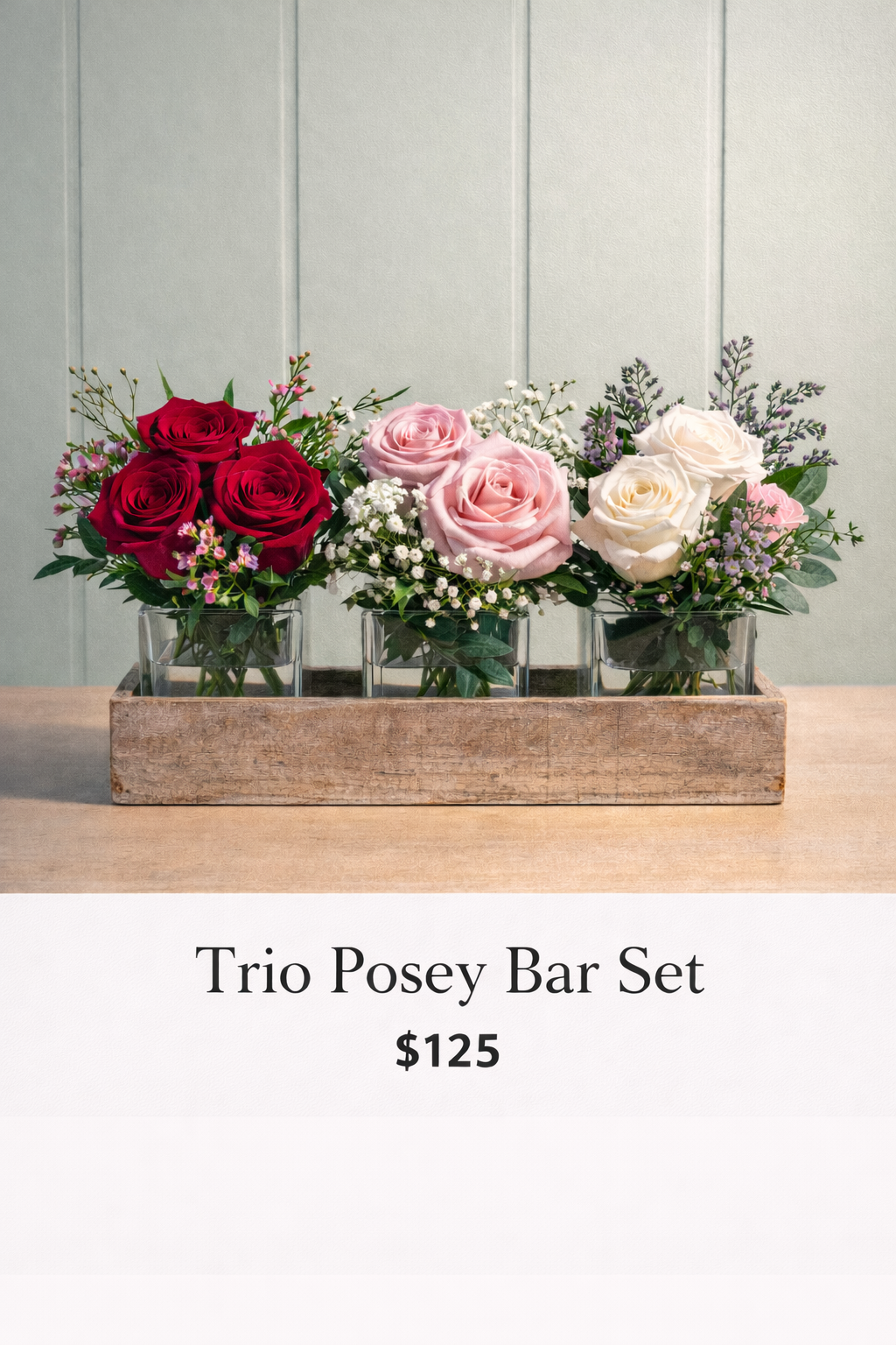 🌹Trio Posey Bar Set | Valentine’s Rose Cubes Okotoks