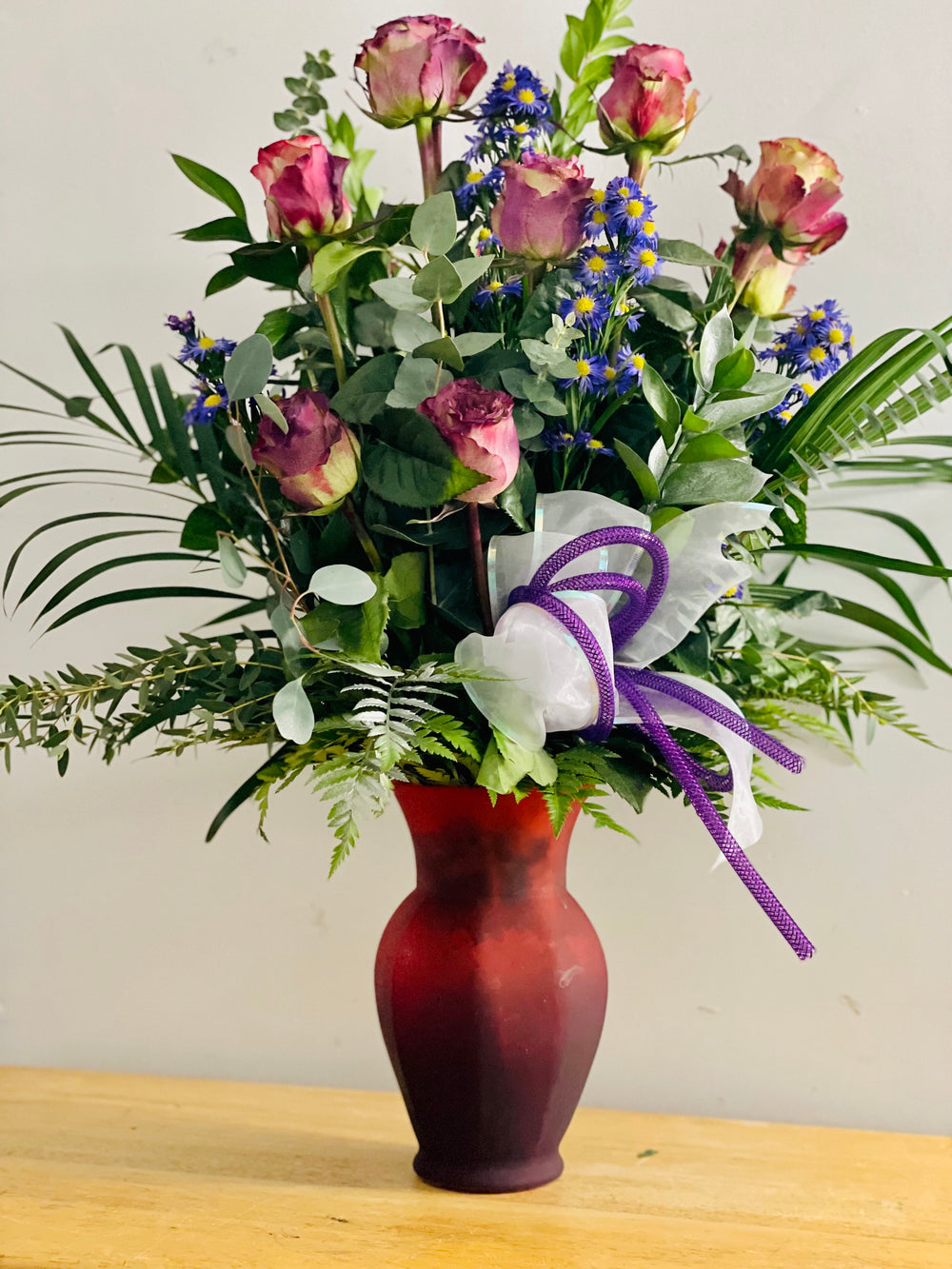 Long-Stemmed Roses in Vase